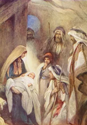 羊飼いの訪問（カラーリトグラフ）