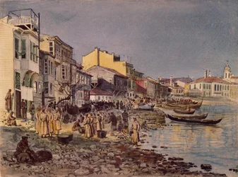1878年、サンステファノの堤防でのロシア兵