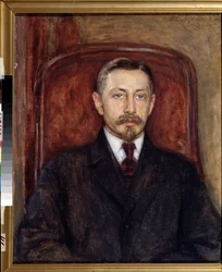 「作家イヴァン・A・ブーニンの肖像（1870-1953）」エフゲニー・イオシフォヴィッチ・ブコヴェツキー（1866-1948）による絵画、1919年オデッサ州立美術館