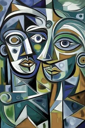 比喩的な肖像画、現代的な表現絵画、壁飾りアートプリント