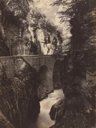 Eaux-Chaudes、ピレネー山脈への道、c。 1855。