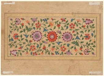 スクロールするフローラル ツル、1755 年。