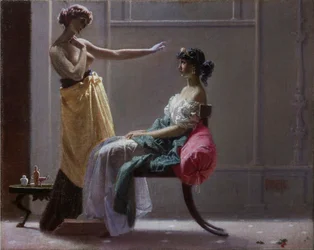 Scapigliatura: Toletta antica (Toilette ancienne) par Faruffini, Federico (1831-1869).キャンバスに油彩、サイズ：40x49,5