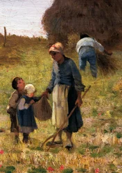 フェデリコ・ロサーノ（1835-1912）の絵画「収穫」、油彩、キャンバス、65x80cm、詳細