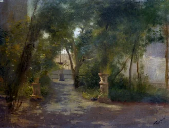ポルティチのヴィラ」フェデリコ・ロサーノ（1835-1912）の絵画