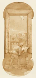 カラブレーゼの家で月光によるタデオの描画