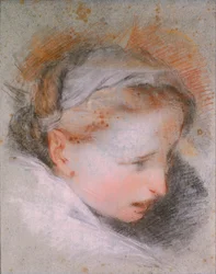 女性の頭、1568-1569