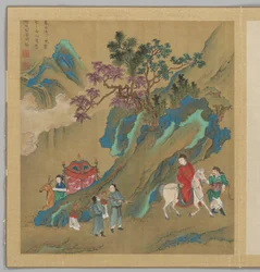 ビン州の詩：七月、18世紀後半から19世紀初頭（20葉からなるアルバム、絹本、墨、彩色）