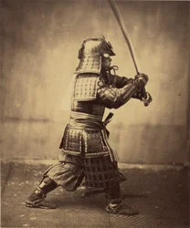 鎧を着た日本の戦士、1865-7