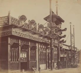 ショップとストリート、北京市の中国都市、1860 年 10 月
