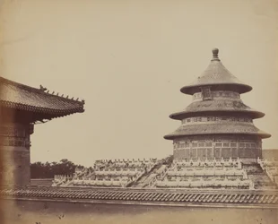 中国の都市で、司祭が焼かれる場所から見た天壇... 1860年10月。