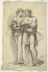 喜劇のミューズであるサリアと叙事詩のミューズであるカリオペ