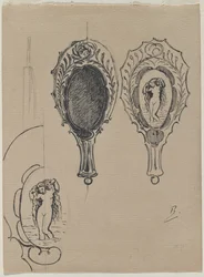 ハンドミラーのデザイン、c。 1900-1902。