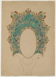 ハンドミラーのデザイン、c。 1900-1902。