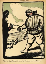 1902年3月1日、「L&39;Assiette au Beurre」の特別版「犯罪と罰」から地主が浮浪者を殺す