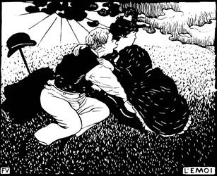 自己。 Felix Edouard Vallotton (1865-1925) による木版画