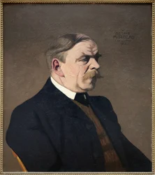 オクターブ ミルボー (1848-1917) の肖像、作家、フランス人ジャーナリスト、フェリックス ヴァロットン (1865-1925) による油絵、1902 年に処刑。写真、KIM Youngtae、グルノーブル、グルノーブル美術館。