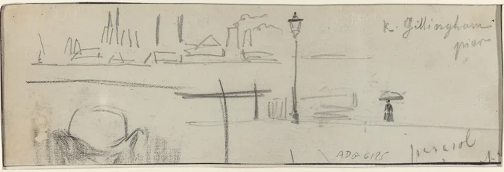 ジリンガム桟橋、ロンドン [裏面]、c。 1884年。