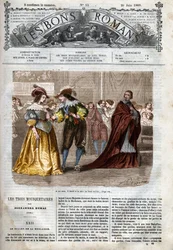 ローマの連載。「三銃士」アレクサンドル・デュマ（1802-1870） 第二十二章の挿絵 「良い小説」にて
