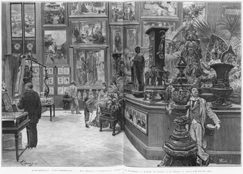 1878年の万国博覧会でのトロカデロ、インド、中国、日本の外国回顧展ギャラリー、パリ、「Le Monde Illustre」、1129年、1878年11月16日