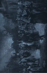 西部戦線から。戦いの後、Daterlandischer Derlag C U Weller Berlinから出版されたHindenburgのイラスト