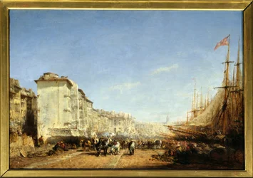 マルセイユの旧港。フェリックス・ジーム（1821-1911）による絵画。キャンバスに油彩。言及が必要です。ランス、Musee Des Beaux Arts