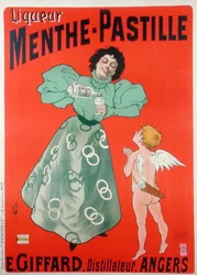 E. Giffard社の蒸留酒「Menthe-Pastille」の宣伝ポスター（カラーリトグラフ）