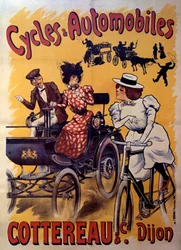 自転車と自動車のポスター Cottereau et compagnie.