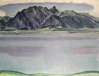 シュトックホルン山地を望むトゥーン湖、1910年