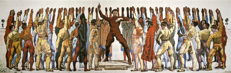 全会一致（宣誓）。 Hodler, Ferdinand (1853-1918) による第 2 版。 キャンバスに油彩