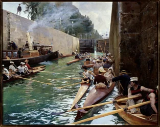ロック。 Ferdinand Joseph Gueldry (1858-1945) の絵画。 キャンバスに油彩。 言及する必要があります：Reims、Musee Des Beaux Arts