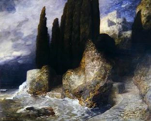 イタリアの風景（油彩・キャンバス）