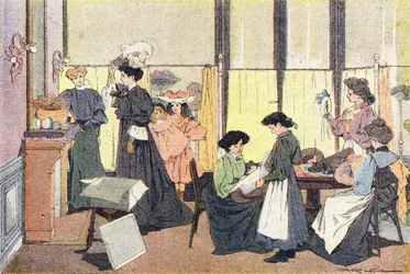 モディスト、子供時代の絵本、1900年頃（彫刻）