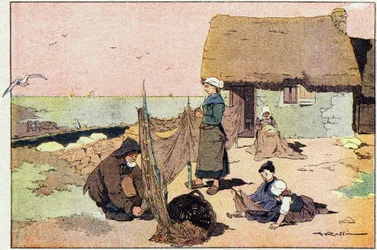 罪人、子供時代の絵本、1900年頃（彫刻）