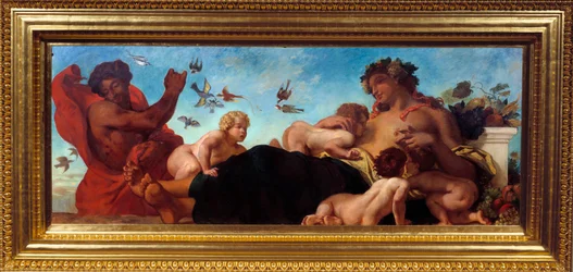 農業 子供たちに母乳を与える母親。ウジェーヌ・ドラクロワ（1798-1863）の作品
