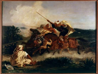 ウジェーヌ・ドラクロワ(1798-1863)によるアラビア風ファンタジアの絵画 1832年