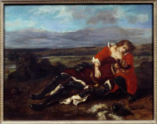 ララの死ウジェーヌ・ドラクロワ（1798-1863）の絵画
