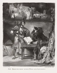 MéphistophélèsapparaîssantàFaust（メフィストはファウストのように見える）。 1828