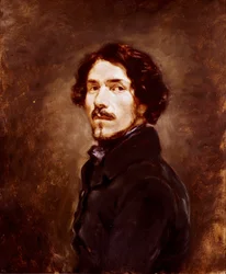 44歳の自画像 ウジェーヌ・ドラクロワ（1798-1863）による絵画 1842年頃 フィレンツェ、ウフィツィ美術館（事務所