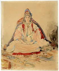 タンジールのユダヤ人の結婚。ウジェーヌ・ドラクロワ（1798-1863）の水彩画