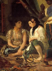 彼らの詳細アパートのアルジェの女性。ユージーン・ドラクロワによる絵画