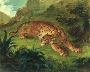 Tiger and Snake、1858（パネルに取り付けられた紙に油彩）