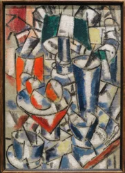 ランプのある静物画