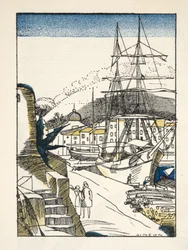 Gazette de Bon Tonのサントロペ、パブ。 1920（印刷ステンシル）