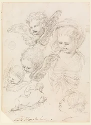 素描、宗教画のための習作、1725-40年