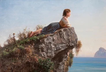 ソレントの岩の上の少女、1871年