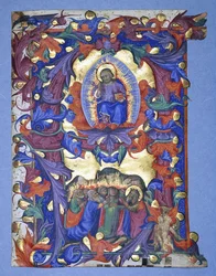 アセンション、1450年頃の描写を含む大きな歴史的な「A」