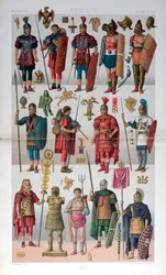 ローマ軍と剣闘士の衣装、c1800-1836