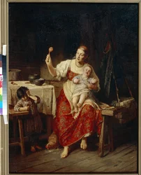 La belle mere - Peinture de Firs Sergeevich Zhuravlev ((Firs Jouravliov)