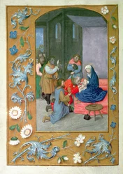 追加 54782 f.119v 子供の崇拝、ヘイスティングスの時間、c.1475-83 (ベラム) から